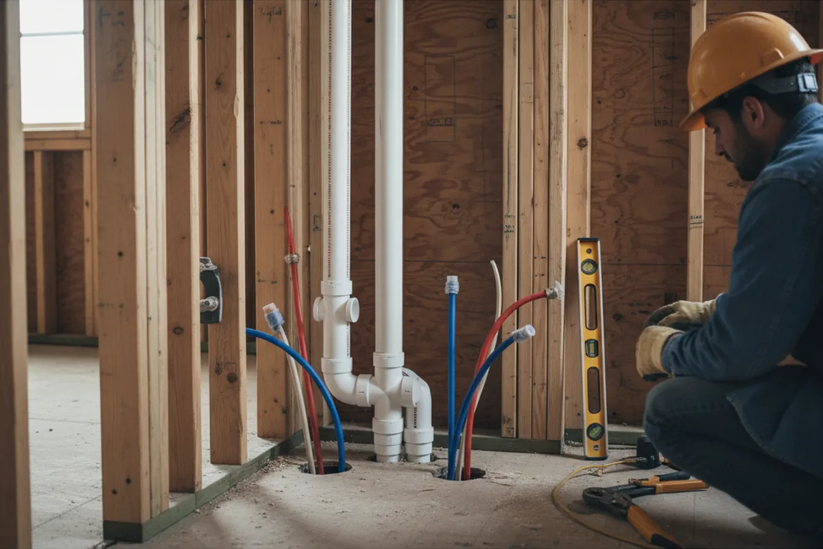 Drain and supply rough-in during Toilet Repair and Installation in Martins Creek